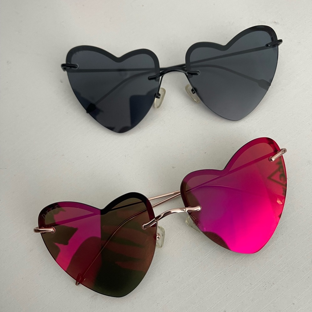 Two Pairs of Diff Heart Sunglasses